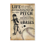 Baseball lovers life will always throw curves -Matte Canvas - Dreameris