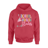 Back To School Tshirt School Nurse Flock Flamingo - Standard Hoodie - Dreameris