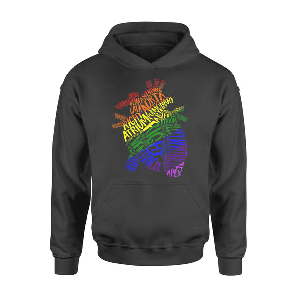 Anatomical Heart Shirt Cardiac Nurse with LGBT - Standard Hoodie - Dreameris