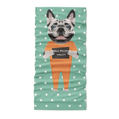Mugshot prison clothes dog french bulldog - Neck Gaiter - Dreameris