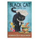 Black cat coffee co purrfectly delicious -Matte Canvas - Dreameris