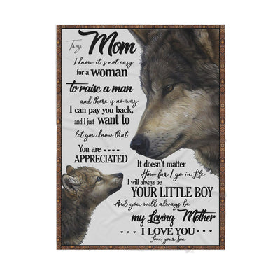 My Mom Wolf It's Not Easy For A Woman Gift From Son - Sherpa Blanket - Dreameris