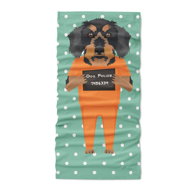 Mugshot prison clothes dog dachshund cute - Copy - Neck Gaiter - Dreameris