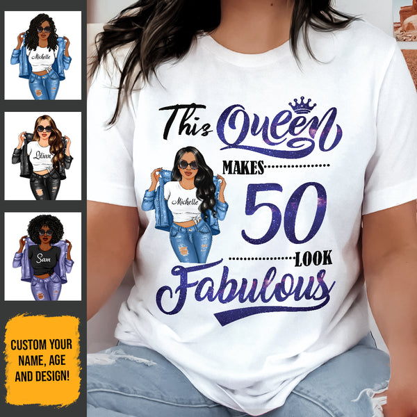 (Custom Age & Year) Turning 50 Birthday Gift 50th Birthday Gifts Custom 1973 Personalized 50th Birthday Shirts For Her Hoodie Dreameris