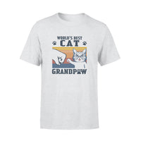 FF World Best Cat Grandpa Cat Lover Cotton T Shirt - Dreameris