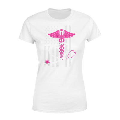 Cute Proud Nurse Flag Shirt Nursing School Student - Standard Women's T-shirt - Dreameris
