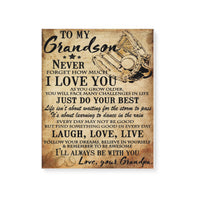 Baseball to my grandson laugh love live - Matte Canvas - Dreameris