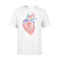 Anatomical Heart Shirt Parts Of Heart Cardiac Nurse - Premium T-shirt - Dreameris