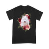 White Wolf Roses Flowers - Standard T-shirt - Dreameris