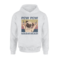 Vintage Pew Pew Madafakas Funny Pug Dog Gift Dog Lovers - Premium Hoodie - Dreameris