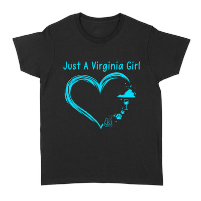 Just A Virginia Girl Love Flip Flops Wine Dog - Standard Women's T-shirt - Dreameris