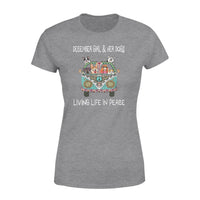 December Girl And Her Dogs Living Life In Peace - Premium Women's T-shirt - Dreameris