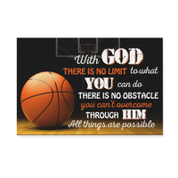 Basketball with god there is no limit - Matte Canvas - Dreameris