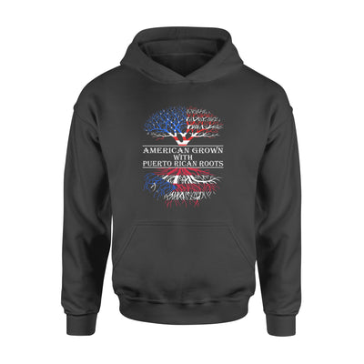 American Grown With Puerto Rican Roots Usa Flag 4th Of July Independence Day - Premium Hoodie - Dreameris