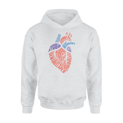 Anatomical Heart Shirt Parts Of Heart Cardiac Nurse - Premium Hoodie - Dreameris