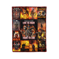 [Dreameris] Firefighters Live To Fight Fight To Live Gift Fleece Blanket - Dreameris