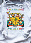 A Girl And Her Animals Living Life In Peace Hippie Girl Standard Hoodie - Dreameris