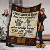 A Woman Who Really Loved Dogs And Skiing Fleece/Sherpa Blanket - Dreameris