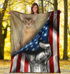 Abyssinian Cat  American Flag Gift For Cat Lovers Fleece/Sherpa Blanket - Dreameris