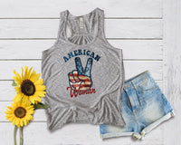 American Flag American Woman Tank Top - Dreameris