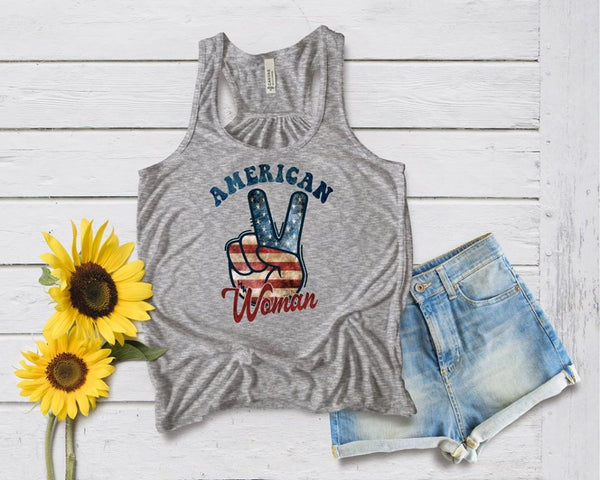 American Flag American Woman Tank Top - Dreameris