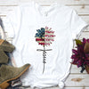 American Flag Sunflower Cross Jesus Standard Men T-shirt - Dreameris