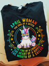 April Girl The Soul of A Witch Peace Unicorn Hippie Birthday Gift Standard/Premium T-Shirt Hoodie - Dreameris