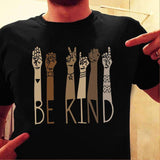 Be Kind Hand Sign Language Cotton T-shirt - Dreameris