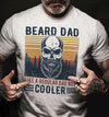Beard Dad Like A Regular Dad But Cooler Skull Father Vintage Cotton T Shirt - Dreameris