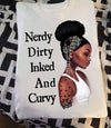 Black Girl Nerdy Dirty Inked And Curvy Book Mind Standard Women's T-shirt - Dreameris