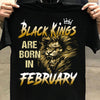 Black Kings Are Born In February Lion Men Birthday Gift Standard/Premium T-Shirt Hoodie - Dreameris
