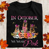 Breast Cancer German Shepherd Halloween In October We Wear Pink Standard Women's T-shirt - Dreameris