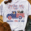 Bulldog Truck America 4th Of July Veteran Independence Cotton T-Shirt - Dreameris