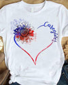 Caregiver Sunflwer Heart Shape For Lovers Cotton T Shirt - Dreameris