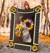 Cute Adorable Cat Sunflowers British Long Hair Cat Persian Cat Fleece/Sherpa Blanket - Dreameris