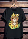 Cute Otter Lady Sunflower For Otter Lover Cotton T Shirt - Dreameris