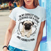 Cute Pug I Reached For A Hand And Found A Paw Gift Dog Lovers T-Shirt - Dreameris