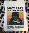 Duct Tape Can't Fix Stupid But It Can Muffeler The Sound Black Cat Vintage Standard/Premium T-Shirt - Dreameris