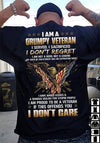 Eagle Flag I Am A Grumpy Veteran I Served I Sacrificed I Dont Regret Standard Men T-shirt - Dreameris