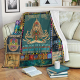 [Dreameris] February Girl The Soul Of Mermaid Yoga Namaste Fleece Blanket - Dreameris