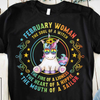 February Girl The Soul of A Witch Peace Unicorn Hippie Birthday Gift Standard/Premium Women T-Shirt Hoodie - Dreameris