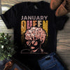 Glitter January Queen Black Queen Birthday Gift Standard/Premium T-Shirt Hoodie - Dreameris