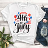 Happy 4th July American Balloons Independence Day Gift For Memorial Day White Men Women Cotton T Shirt - Dreameris