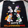 Happy Hallothanks Mas Halloween Christmas Snowman Gift Standard/Premium T-Shirt - Dreameris