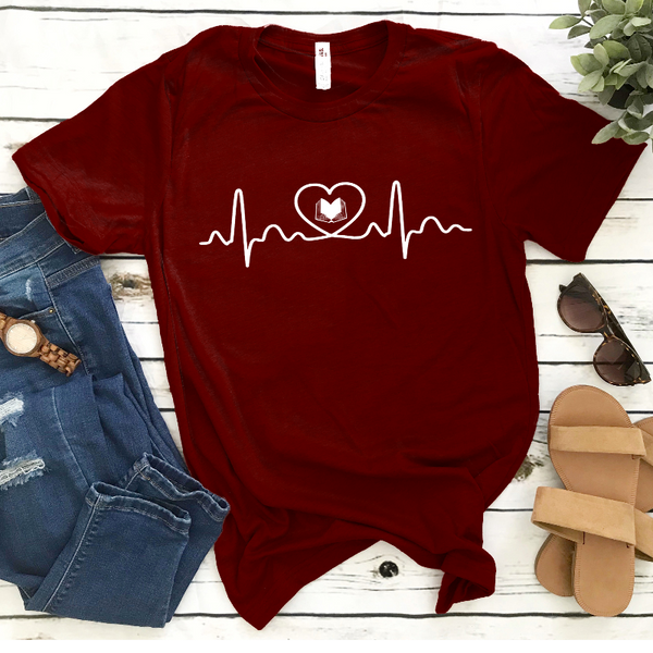 Heartbeat Book Gift Men Women Classic T-shirt - Dreameris