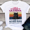 I Am A Mom A Grandma And A Retired Nurse Funny Cat Retro Vintage - Dreameris