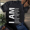 I Am Feminist Woman Educated Magic Intelligent Resilient Love Innovative Powerful Influential Unapologetic Cotton T-Shirt - Dreameris