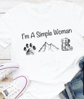 I'm A Simple Woman Loves Dog Mountain Hiking Gift Standard/Premium T-Shirt - Dreameris