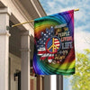 Imagine All The People Living Life In Peace Hippie With American Flag Mixed Flower Garden Flag/House Flag/Yard Sign - Dreameris