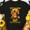 Just A Woman Who Loves Cat And Halloween Gift Standard/Premium T-Shirt - Dreameris
